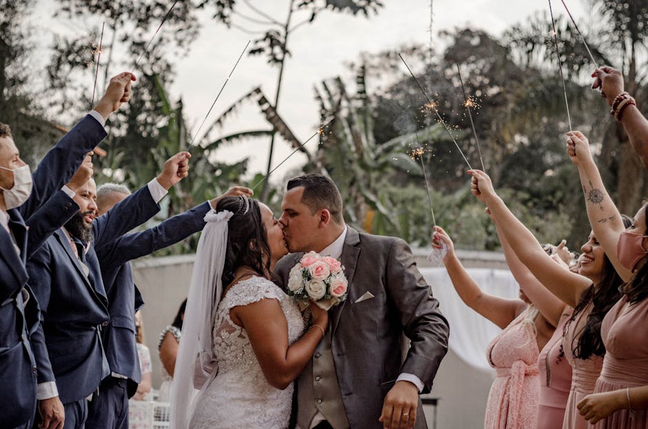 Acrylic wedding sparkler send-off sign with calligraphy at reception