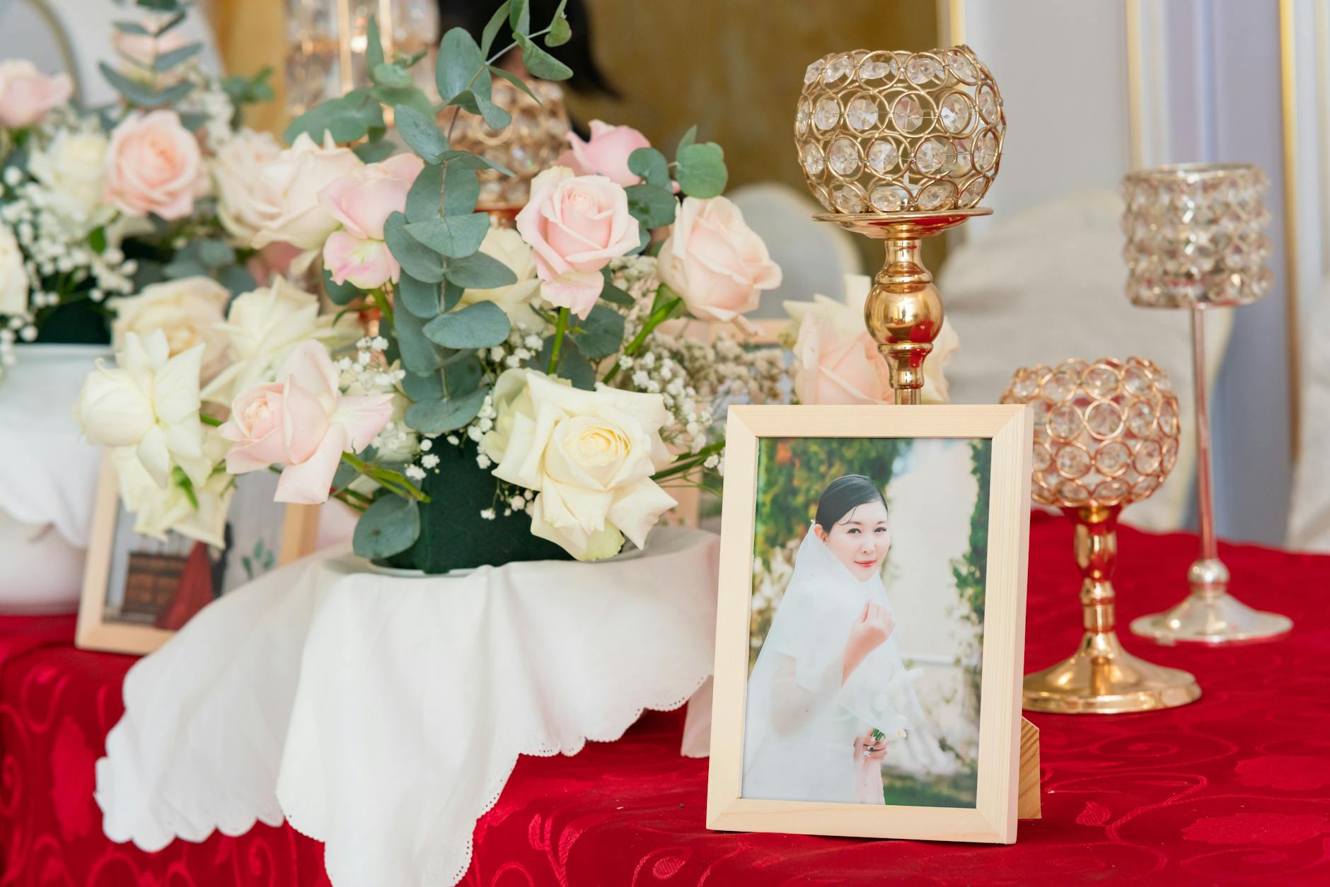 Classic wedding table number ideas with gold frames for formal receptions