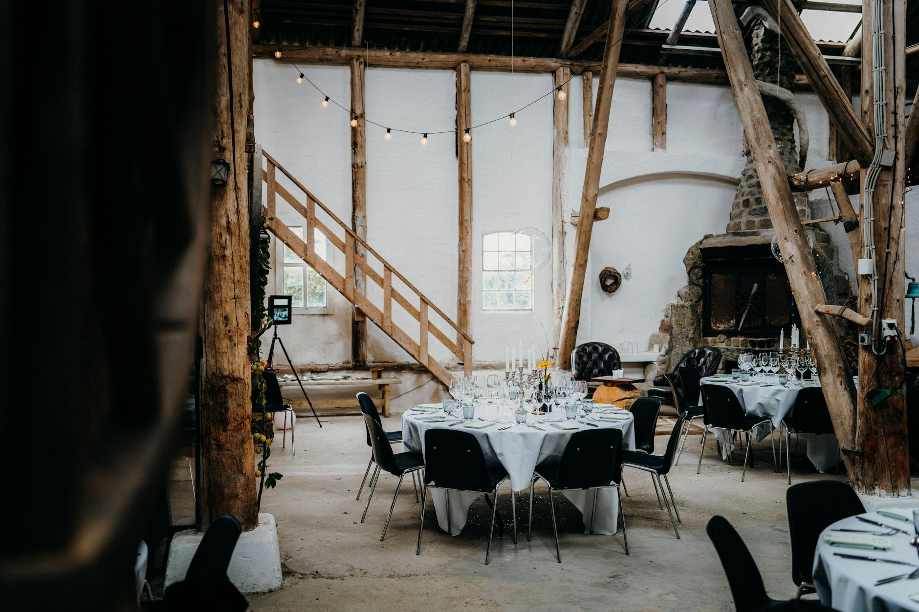 Rustic birch wood slice wedding table number ideas for a barn or vineyard reception