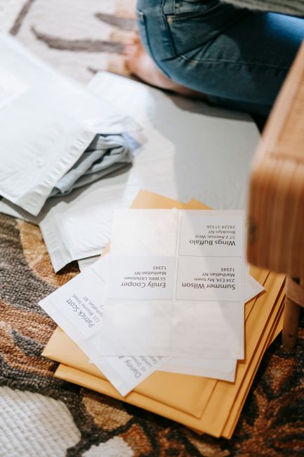 Pre-labeled gratuity envelopes prepared for wedding vendor tips