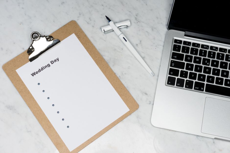 Wedding planner checklist page used for building a wedding day timeline