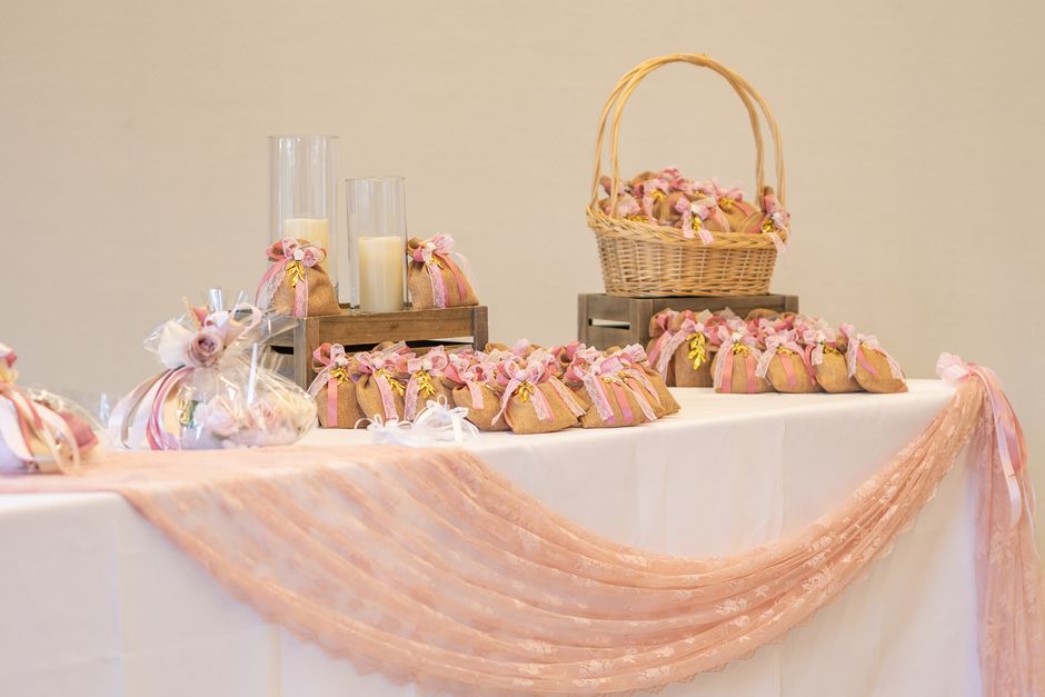 Bride tribe favor bags, a bachelorette party decoration idea for tablescapes