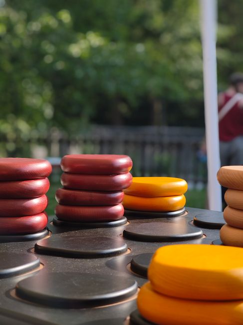 Giant Connect Four wedding lawn game for guests of all ages