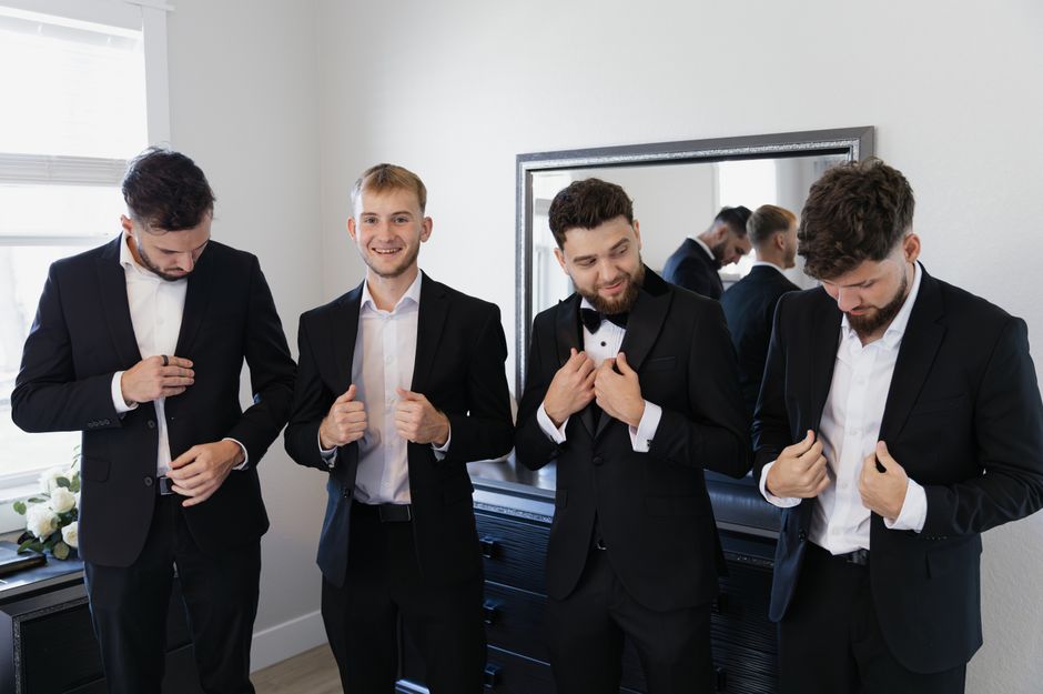 Matching embroidered groomsmen socks set, an easy way to coordinate a wedding party