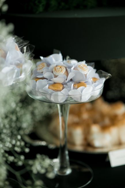 Acrylic signage labeling a wedding candy buffet ideas display