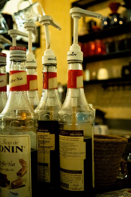 Wedding mocktail menu syrups for a non-alcoholic bar