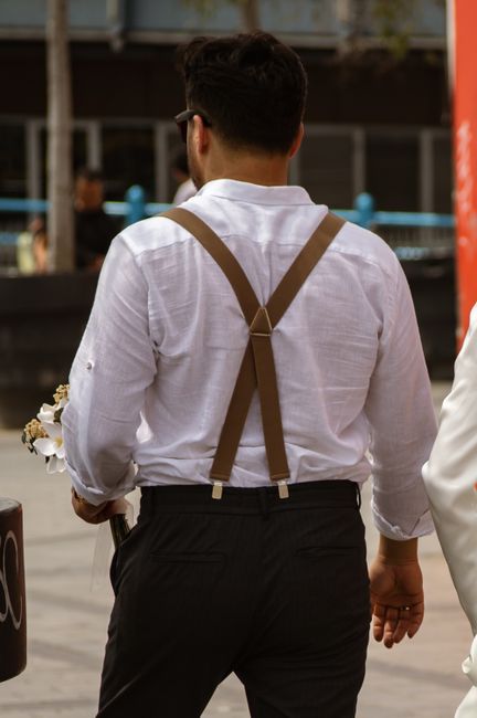 leather groomsmen suspenders for a rustic wedding