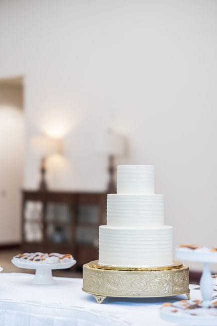 Gold metal cake stands set of three for a wedding dessert table display