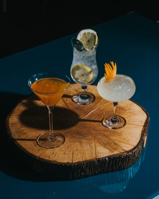 Acrylic signature cocktail sign for a wedding bar