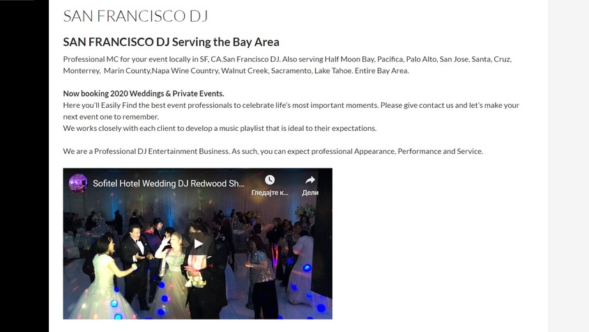 DJ San Francisco wedding vendor photo