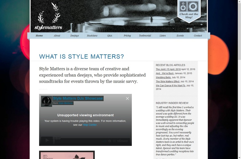 Style Matters DJs wedding vendor photo