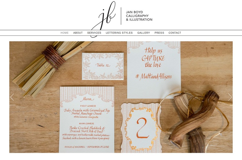 Jan Boyd Calligraphy wedding vendor photo