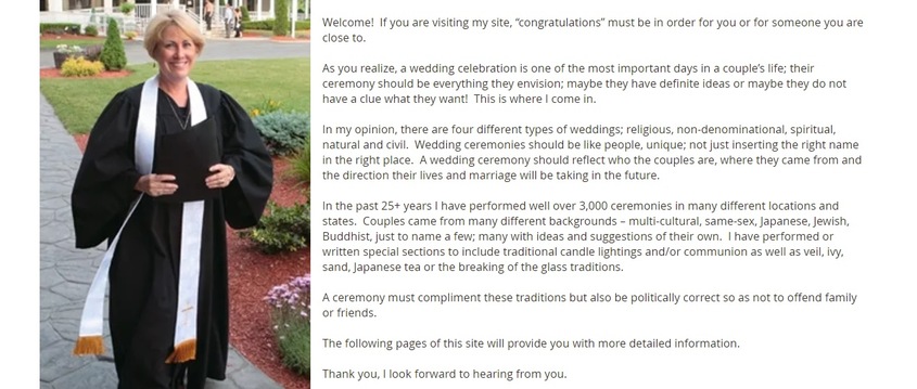 Reverend Donna M. Cunio wedding vendor photo