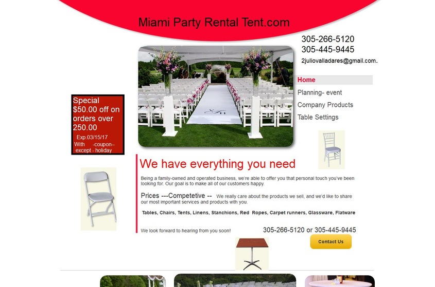 Miami Party rental wedding vendor photo