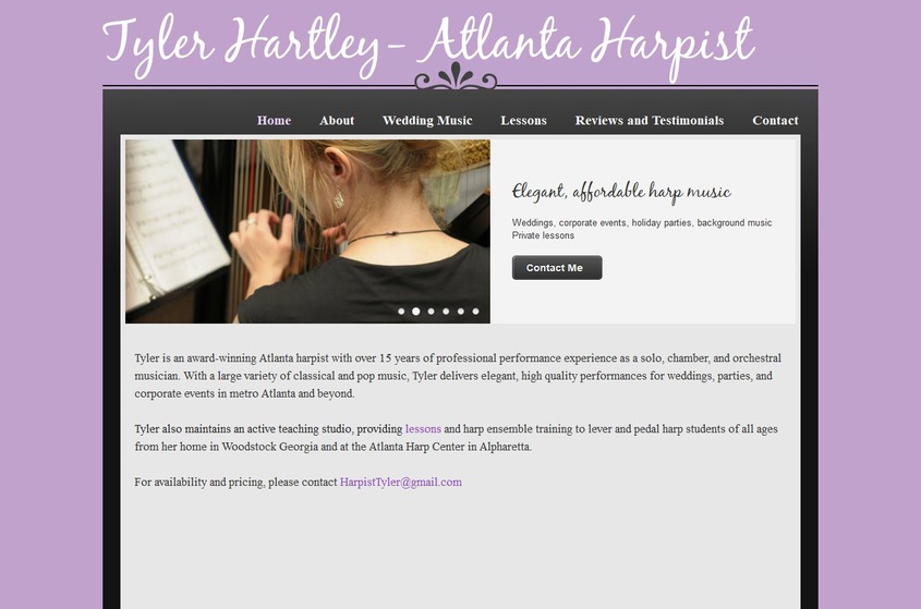 Tyler Hartley Atlanta Harpist wedding vendor photo