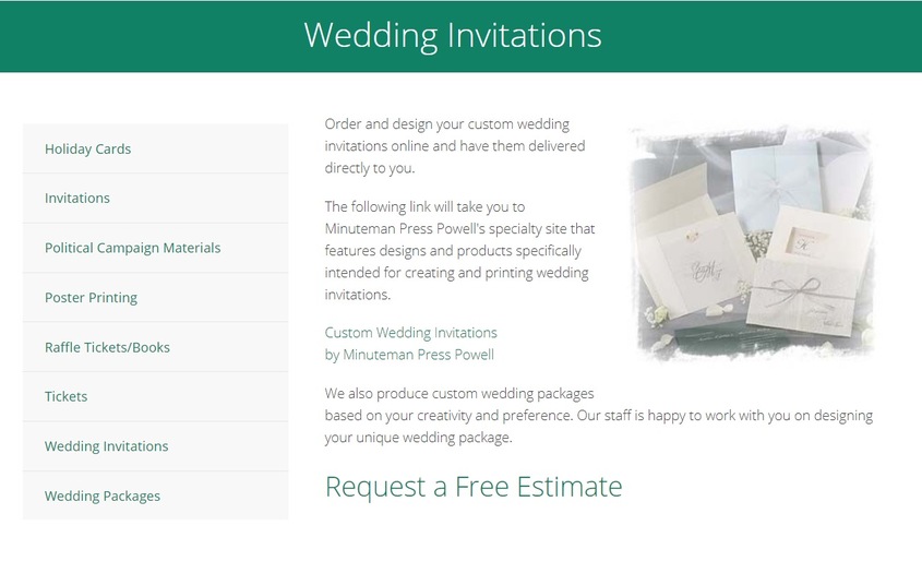 Minuteman Press Powell wedding vendor photo