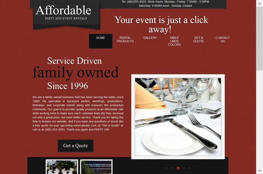 Affordable Party & Event Rentals wedding vendor photo