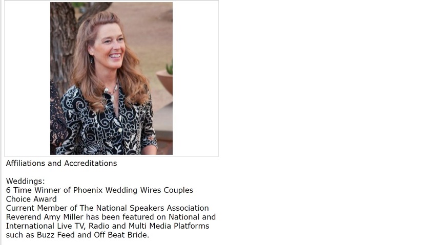 Reverend Amy Miller wedding vendor photo