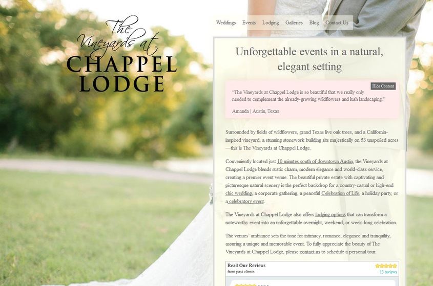 The Vineyards at Chappel Lodge wedding vendor photo