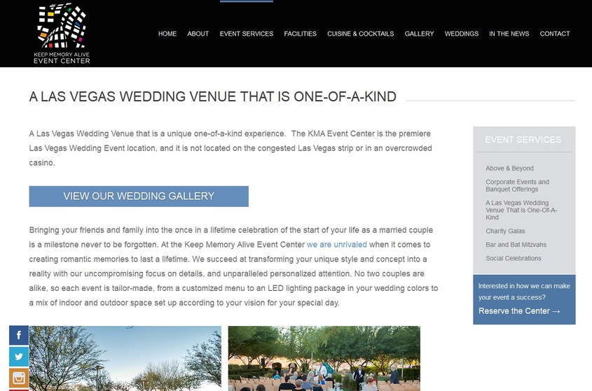 Keep Memory Alive Event Center wedding vendor photo